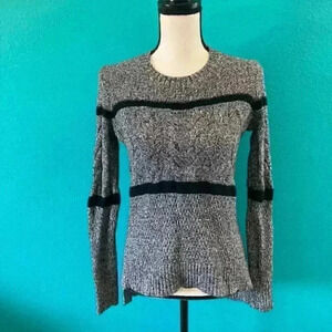Madewell Cable Fisherman grey and black sweater in size xs